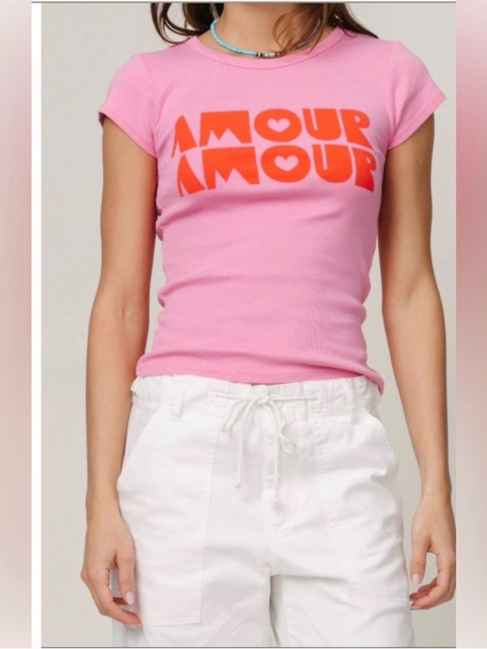 Z Supply "The Amour Cheeky Tee" Pink Size X Small NWT